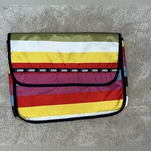 Lesportsac rainbow striped laptop computer bag pouch envelope vintage retro